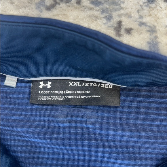 Under Armour Men’s XXL Navy ¼ Zip Long Sleeve Pullover Shirt - Picture 2 of 6